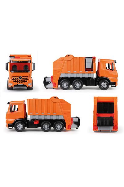 LENA Mercedes Arocs Gigant garbage truck car, Lena, orange, 72 cm, plastic