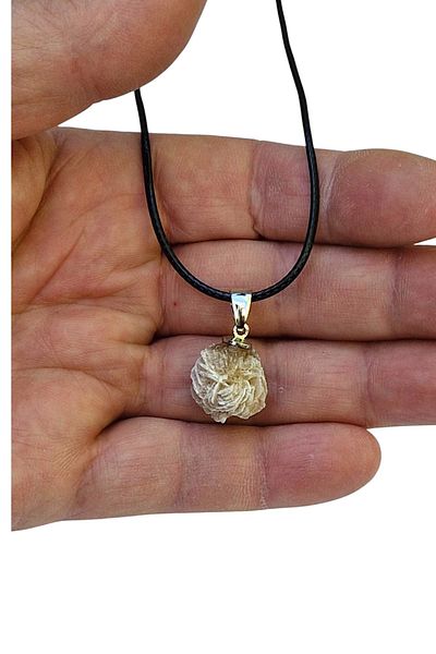 Pozitif Doğal Taş Natural Desert Rose, Patience Stone Necklace 433-3
