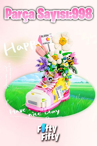 Vagonlife Decorative & Collectibles Flower Bouquet Playset 998 Pieces Ff-Lz1351