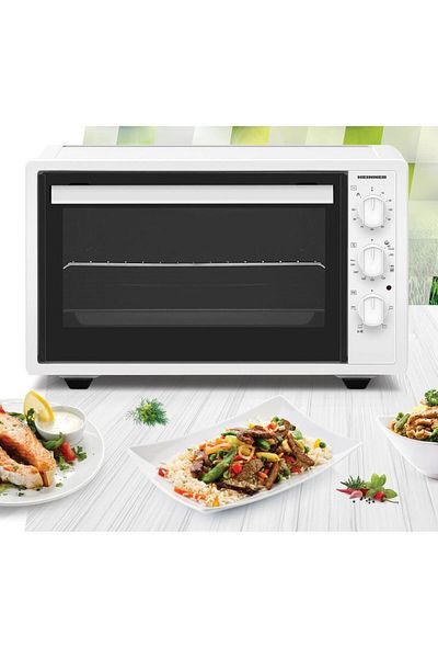 Heinner Cuptor electric Heinner HCE-S37WH, 1650 W, 37 L, 220C, 4 functii de gatire, Timer, Grill (Alb)