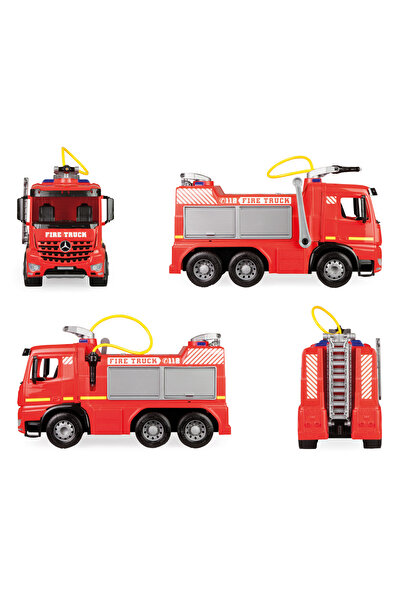 LENA Masina camion de Pompieri Mercedes Arocs Gigant, Lena, rosu, care stropeste, 65 cm, din plastic