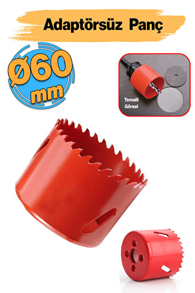 Badem10 Bi Metal Panç 60 mm Delik Açma Alçıpan Ahşap Pvc Delme Testeresi Adaptörsüz 1 Adet