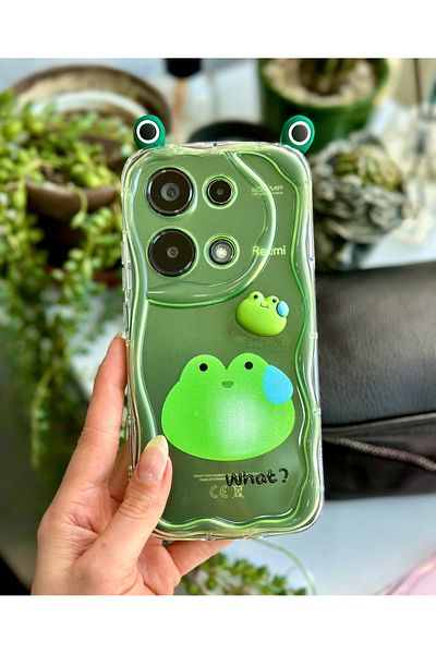 Go Aksesuar جراب سيليكون بتصميم ضفدع ثلاثي الأبعاد متوافق مع Redmi Note 13 Pro 4G مع لعبة
