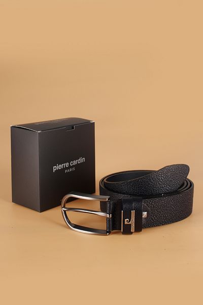 Pierre Cardin Mdl Genuine Leather Men's Belt (110 cm 115 cm 120 cm 125 cm 130 cm) Dark Blue