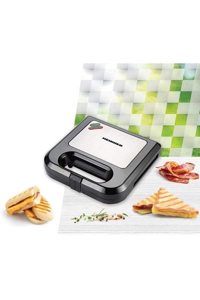 Heinner Aparat de sandvici Heinner SM-K750BKS, 750 W, 2 Sandwich-uri (Negru/Inox)