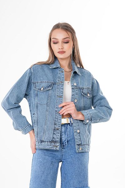 soi fashion Jachetă din denim cu buzunar dublu