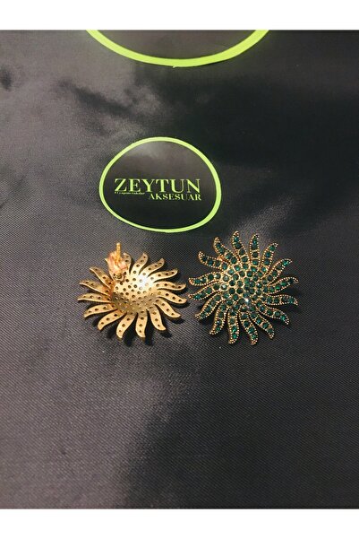 ZEYTUN Yeşil Kristal Taşlı Küpe