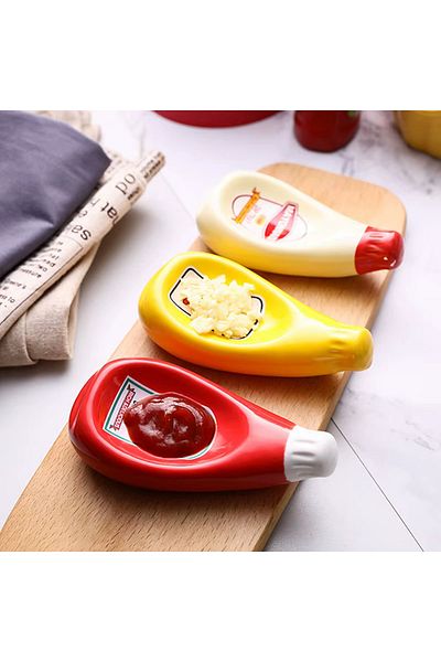 ARVALE Ceramic Sauce Cup Squeezed Sauce Bottle Design |   Single Product