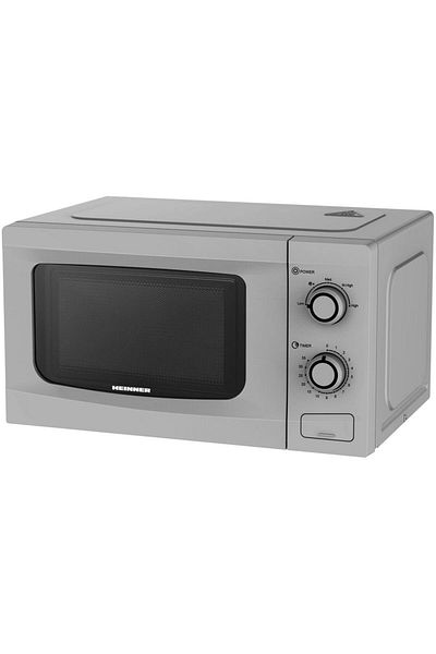 Heinner Cuptor cu microunde Heinner HMW-M2035SL, 20 l, 700 W, Control mecanic, Timer, Argintiu