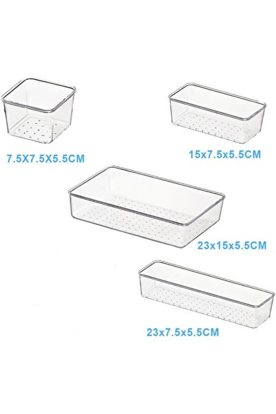 COOYA Drawer Organizer, 4 Sizes, Plastic Tray with Dot Accents, Non-Slip and Durable, Easy to Clean