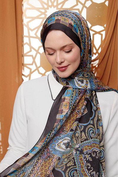 Levidor Indian Silk Shawl Dark Green 443-08