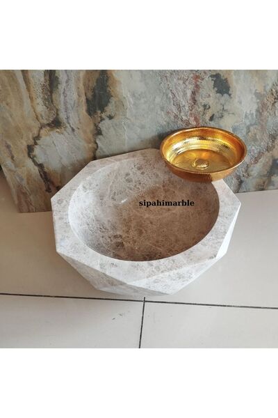 SİPAHİMARBLE Bej Mermer Elmas Kesim Kurna