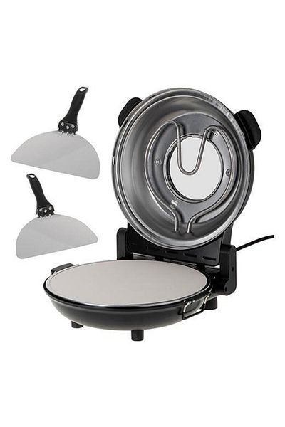 adler Cuptor electric pizza Adler AD 6314, 1200 W, Geam, Piatra ceramica + 2 lame (Negru)