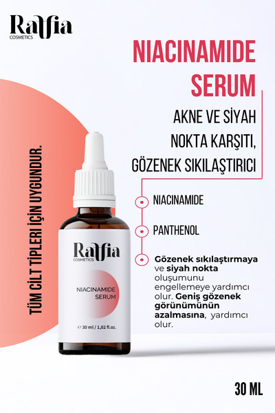 Raffia Cosmetics سيروم النياسيناميد 30 مل لشد المسام وتفتيح البشرة ومكافحة حب...