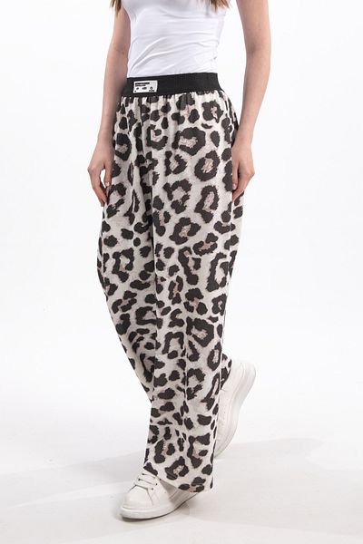 Hatun Atila Hatunatila Leopard Printed Thin Woven Knitwear Skirt Pants