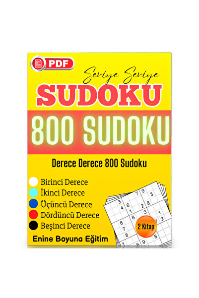 EBE Enine Boyuna Eğitim Seviye Seviye Pdf Sudoku Kitabı (800 Sudoku)