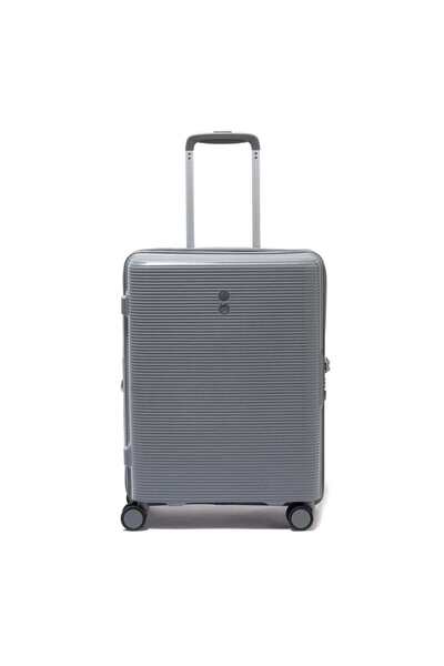 Echolac حقيبة سفر فورزا 55 سم بعجلات مزدوجة صلبة قابلة للتوسيع باللون الرمادي