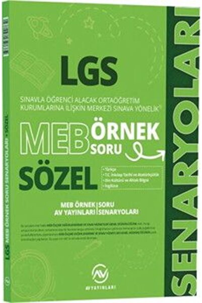 AV YAYINLARI Av Yayınları 8. Sınıf LGS MEB Sözel Örnek Soru Senaryoları