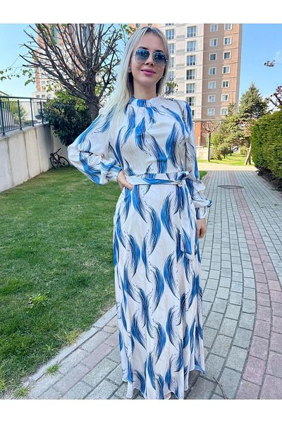 Cardella Σατέν φόρεμα με μοτίβο κρέμας με ασορτί φόδρα