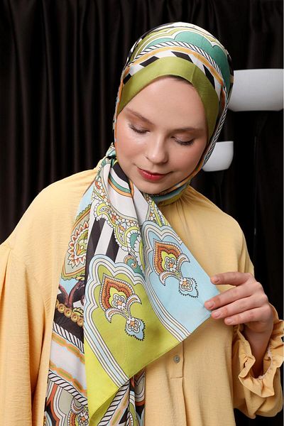 Levidor Indian Silk Shawl Oil Green 504-05