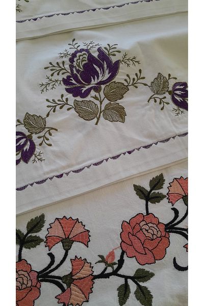Papatyam Machine Work Double and Single Sided Pillows and Lace Dowry Box 1Pcs