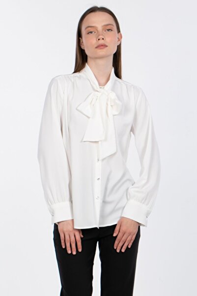 BARRELS AND OIL Collar Tie Shirt - Ecru