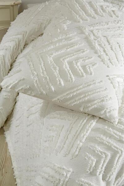 Çeyiz Diyarı Çeyiz Diyarı Pine 2 Parça Tek Kişilik Pike Takımı Krem