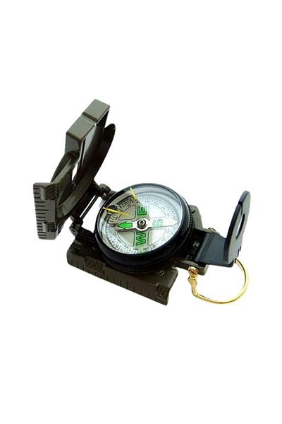 Depox Busolă metalică IdeallStore®, Căutător de Lumi, 17 cm, lupă inclusă, verde