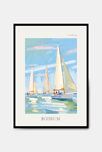 PİTAYA Bodrum Muğla Poster - Çerçevesiz Tasarım Tekne Poster Tablo Duvar Deko...