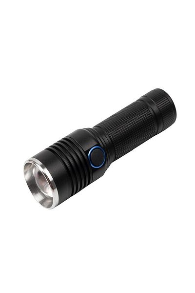 Depox Ideallstore® Survival Flashlight, Lichthelfer, Metal, Led, Usb, Zoom, Black