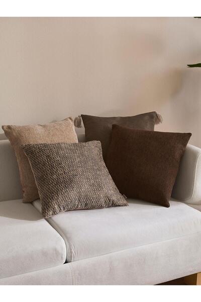 Vanilla Home طقم غطاء وسادة رمي موكا هارموني مكون من 4 قطع