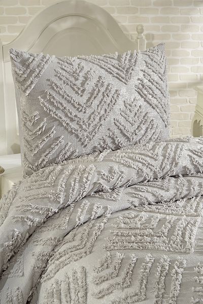 Çeyiz Diyarı Dowry Land Pine 2 Piece Single Pique Set Gray