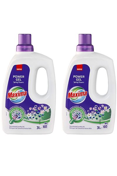 Sano Maxima Spring Flowers Concentrated Laundry Gel Detergent, 60 Washes, 3 L X2pcs