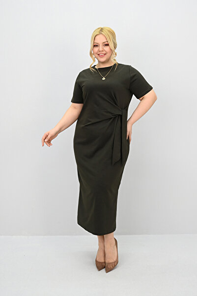 Koza Butik Γυναικείο φόρεμα με κοντό μανίκι με κορδόνι με λεπτομέρειες 5303-25