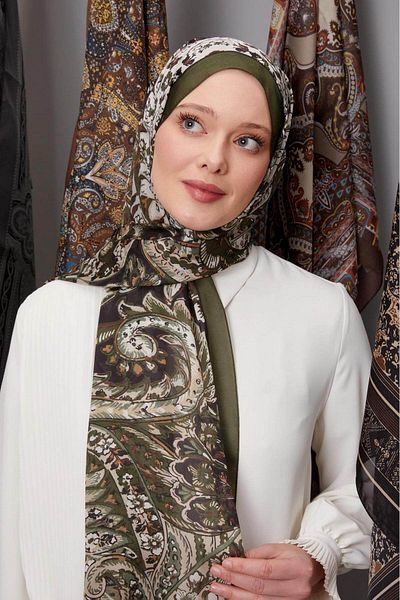 Levidor Indian Silk Shawl Dark Green 411-08