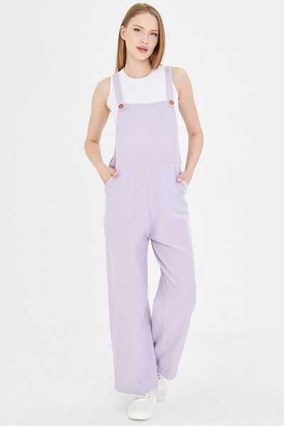 armonika Women's Lilac Pocket Wide Leg Gardener Overalls Arm-25Y 001043