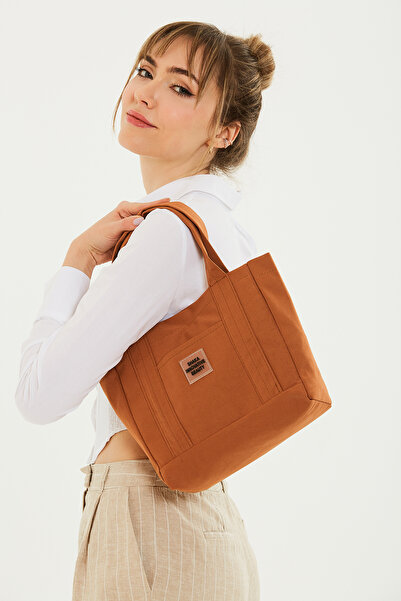 SHAKA Πλακάκι U37 Καθημερινή γυναικεία τσάντα ώμου από ύφασμα καμβά με κλείσιμο με κούμπωμα, μπροστινή τσέπη με 2 διαμερίσματα