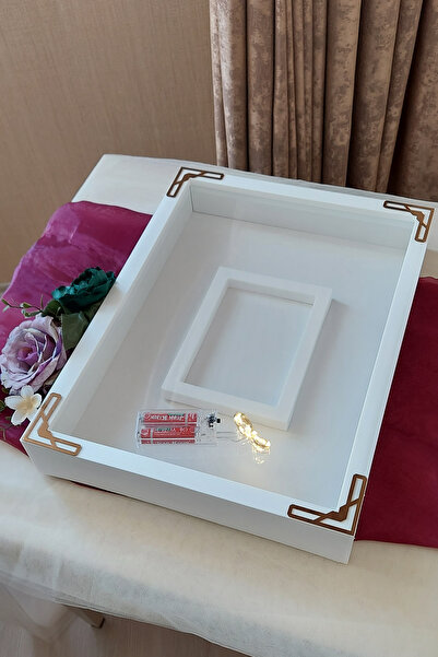 Verda Çerçeve 30x40 Cm Ledli Beyaz-modern(BRONZ) Fotoğraf Bölümlü Tasarım Gül...