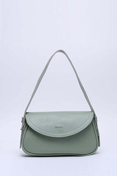 SHAKA Mint Green Shk150 Faux Leather Lined Snap Fastener Adjustable Strap Hand, Arm and Shoulder Bag