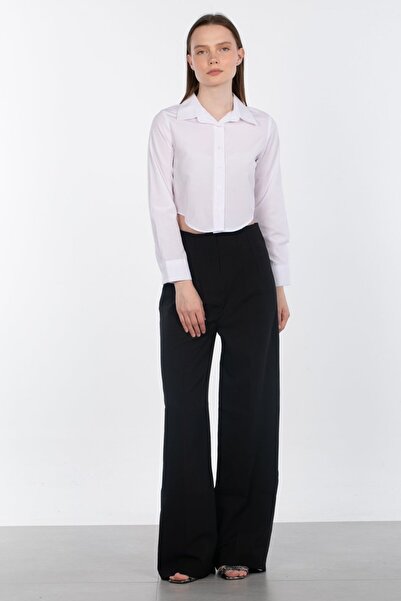 BARRELS AND OIL Crop Shirt - White