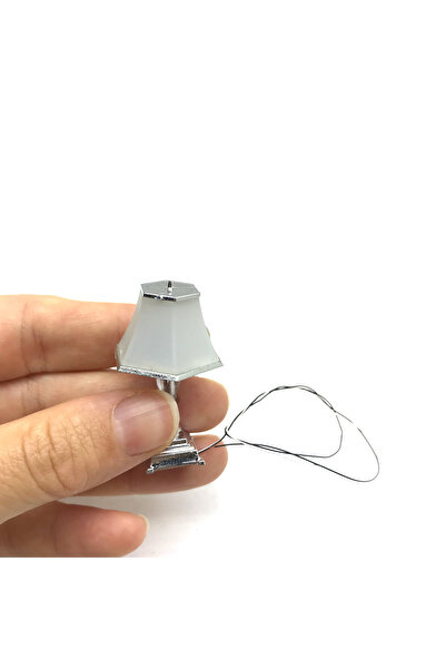 Proton Maket ışıklı Abajur Lamba 1:20 Ölçek 4 cm 9v pil ve pil yatağı set güm...