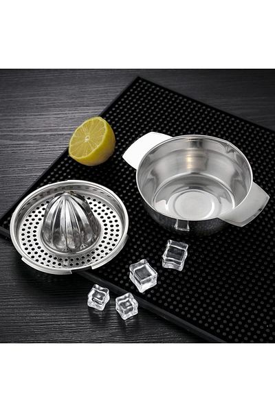 COOYA Stainless Steel Lemon Squeezer Handheld Press Orange Squeezing Tool with Bowl Storage Container
