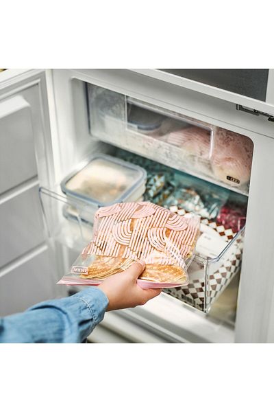 IKEA ISTAD Resealable bag, patterned/pale pink, 2.5 l