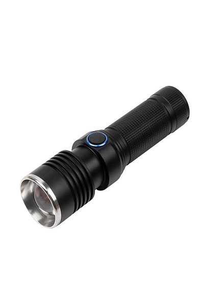 Depox Ideallstore® Survival Flashlight, Lichthelfer, Metal, Led, Usb, Zoom, Black