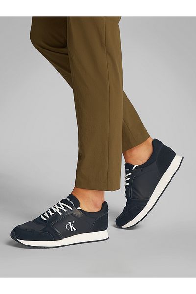 Calvin Klein Calvin Klein Men Black/Bright White Low Top Runner Sock Laceup Sneakers