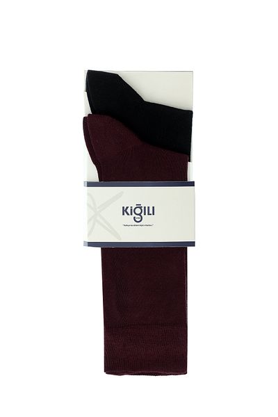 Kiğılı Set of 2 Plain Cotton Socks