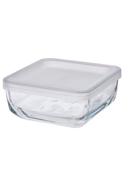 IKEA BEST MMA Glass Food Container with Lid 0.5L 12x12x6 cm, Stackable & Durable