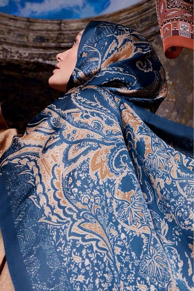 Levidor Indian Silk Shawl Dark Blue 502-01