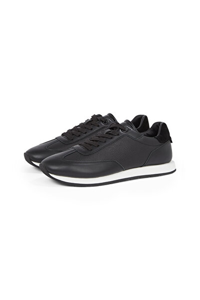 Calvin Klein Men Black Low Top Lace Up Tmbl Sneakers