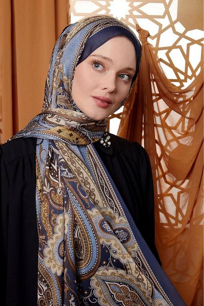 Levidor Indian Silk Shawl Navy Blue 412-02